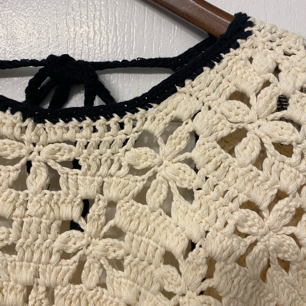Free People Rue Crochet Tunic Ivory Floral Pattern Boho Beachy Size Medium - Picture 8 of 13